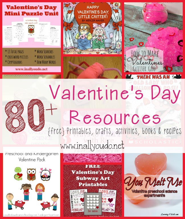 Valentine's Day is just around the corner!! Check out these 80+ Resources including {free} printables, sensory activities, science projects & MORE!!  :: www.inallyoudo.net
