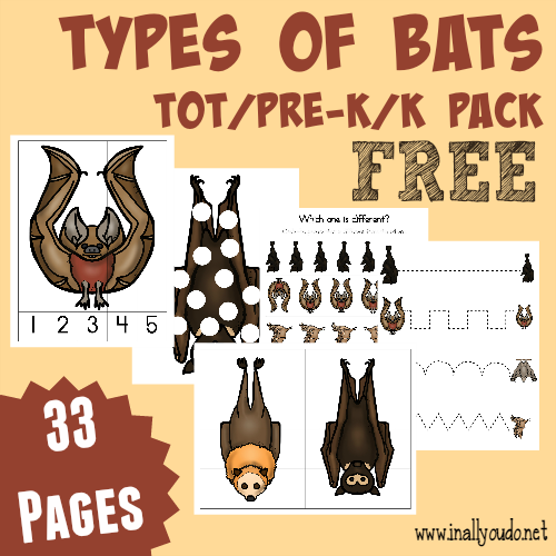 FREE Types of Bats Tot & PreK-K Pack – In All You Do