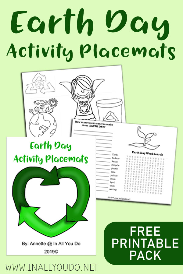The Earth Day Activity Placemats includes 4 pages of activities that will be perfect for any Earth Day lunch or celebration. You can color these, work through the word search, create a fun poem and more! #EarthDay #recycle #reuse #reduce #iaydhomeschoolers #iaydhsmoms