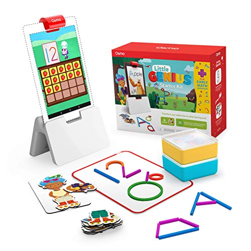Osmo - Little Genius Starter Kit for Fire Tablet + Early Math Adventure - 6 Educational Games - Ages 3-5 - Counting, Shapes & Phonics - STEM Toy Fire Tablet Base Included (Amazon Exclusive)