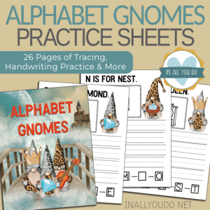 Leopard Gnomes Alphabet Practice Sheets