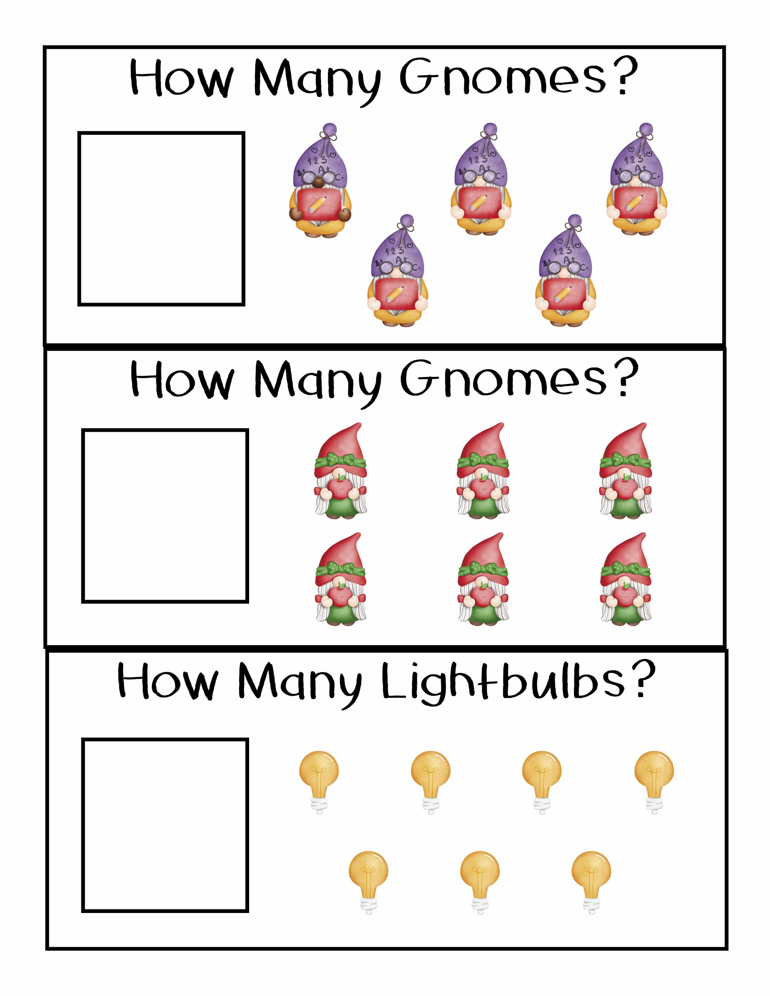 Back to School Gnomes Preschool Counting Book - Image 4