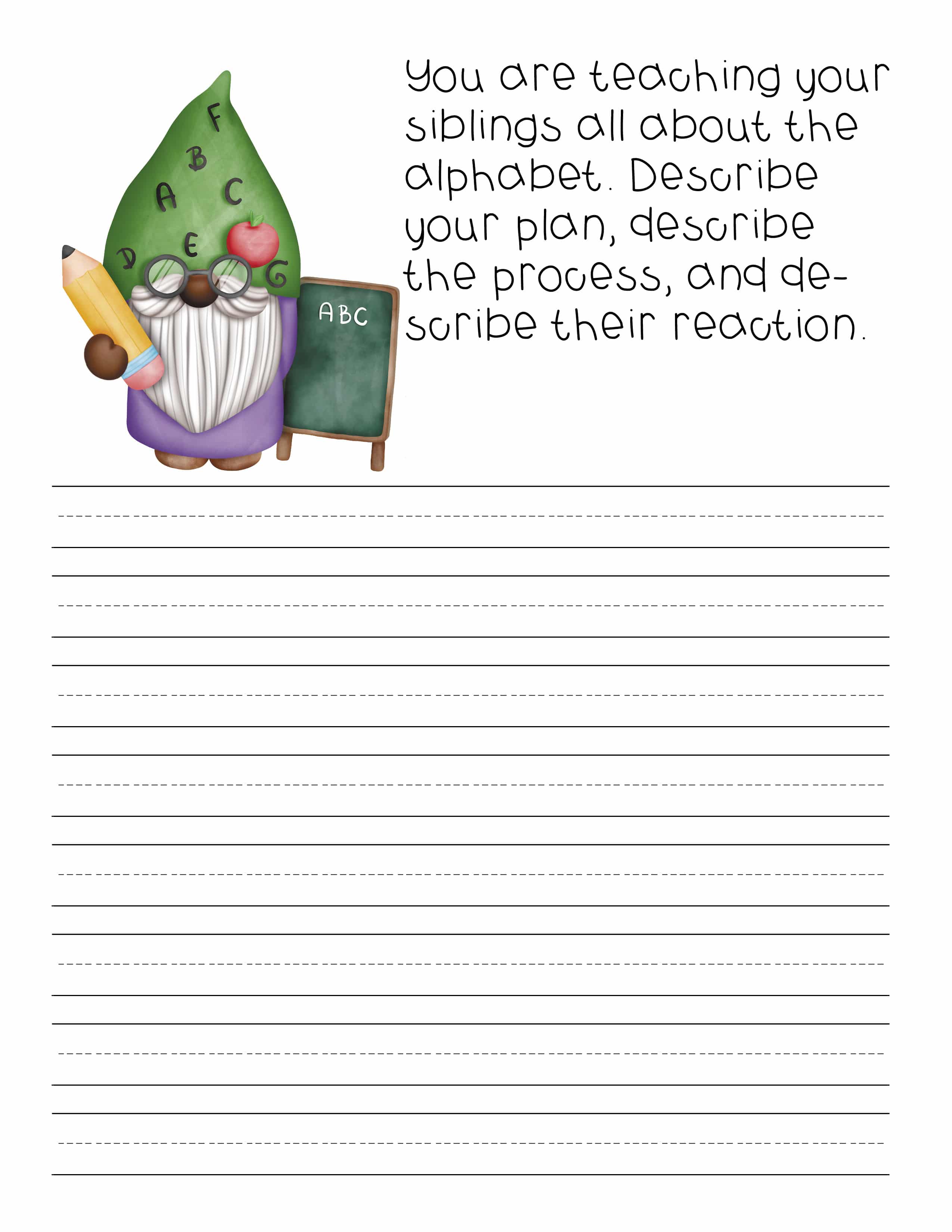 Back to School Gnomes Writing Prompts - Image 3