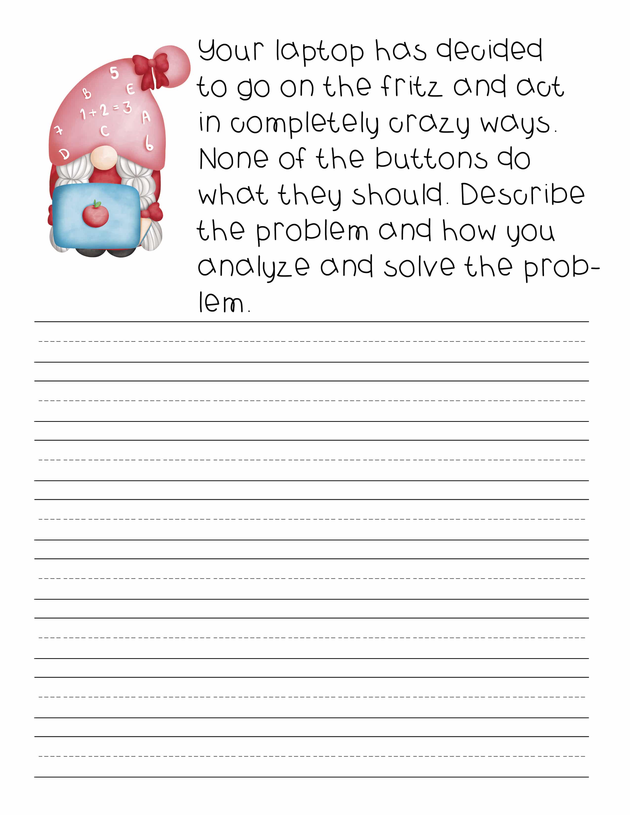 Back to School Gnomes Writing Prompts - Image 4