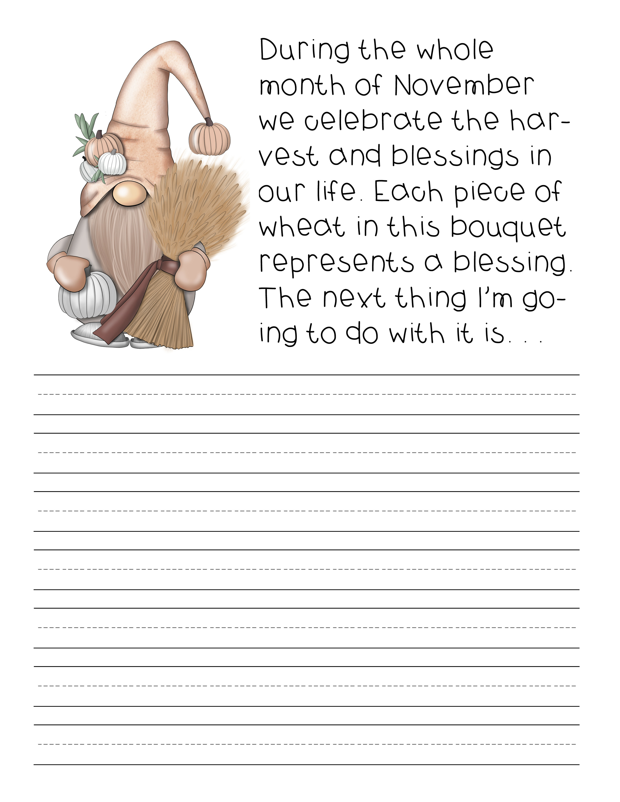 Thanksgiving Gnomes Writing Prompts - Image 4