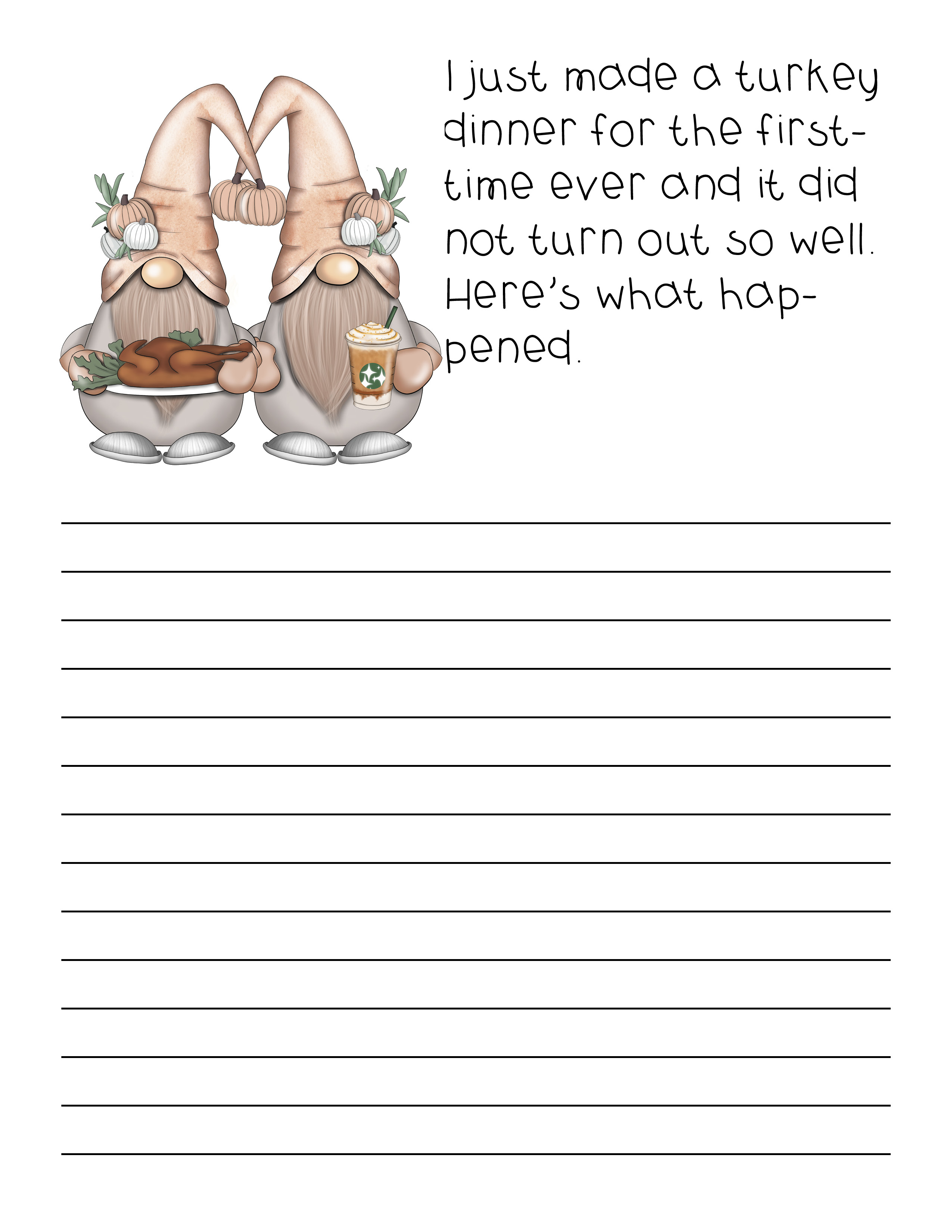 Thanksgiving Gnomes Writing Prompts - Image 5